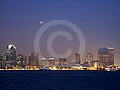Lunar Eclipse over San Diego skyline