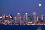 Moonrise Over San Diego Skyline